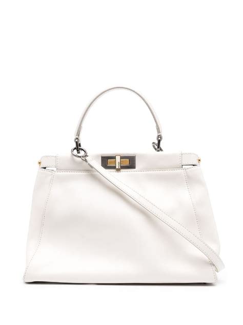 fendi white mini peekaboo|Fendi peekaboo snakeskin.